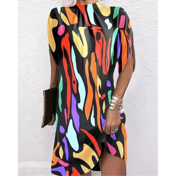 Dame Abstrakt Tryk Kaftan Kjole Stilla