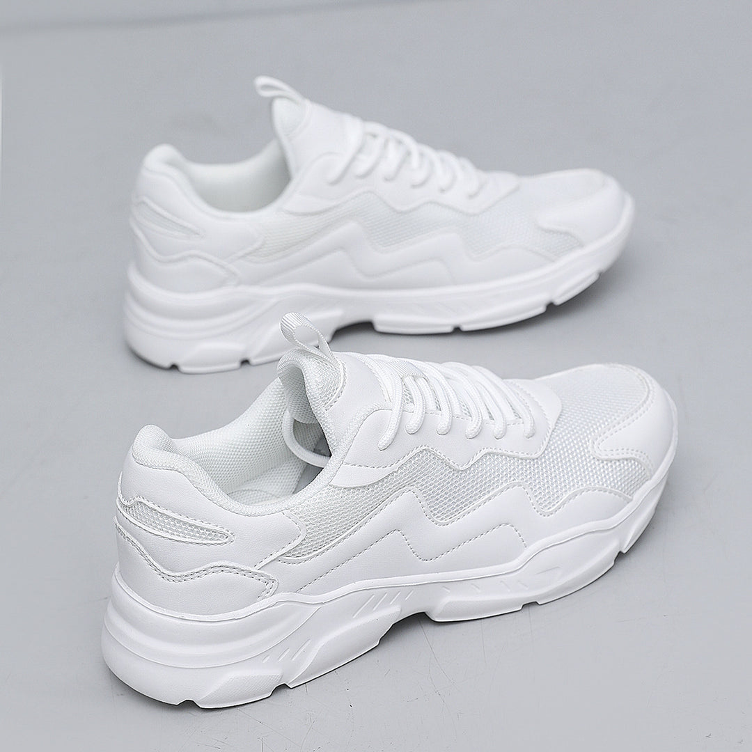 Unisex nan Plateau-sneaker med åndbart mesh-obermateriale, polstret hælkappe og profileret gummisål Skovae