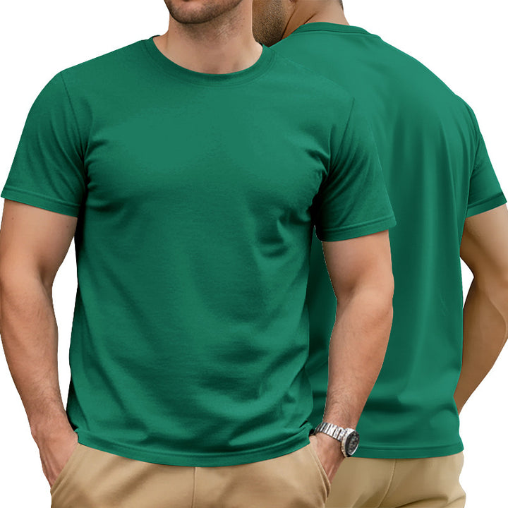 Herren nan Basic Kortærmet T-shirt lavet af kvalitets bomuldsblanding med rund halsudskæring, flade syninger og Regular Fit Skovae
