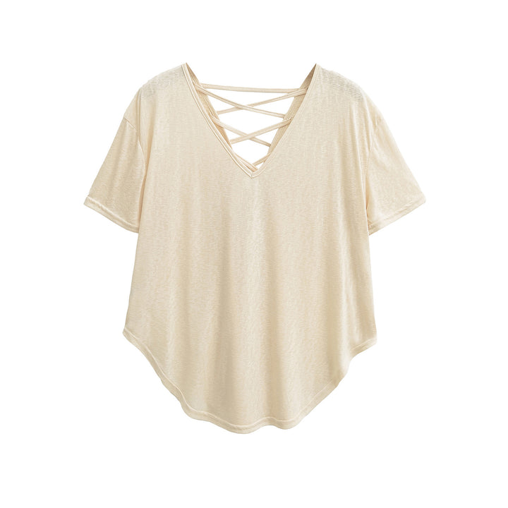 Dame afslappet T-shirt med raffineret rygdetail Stilla