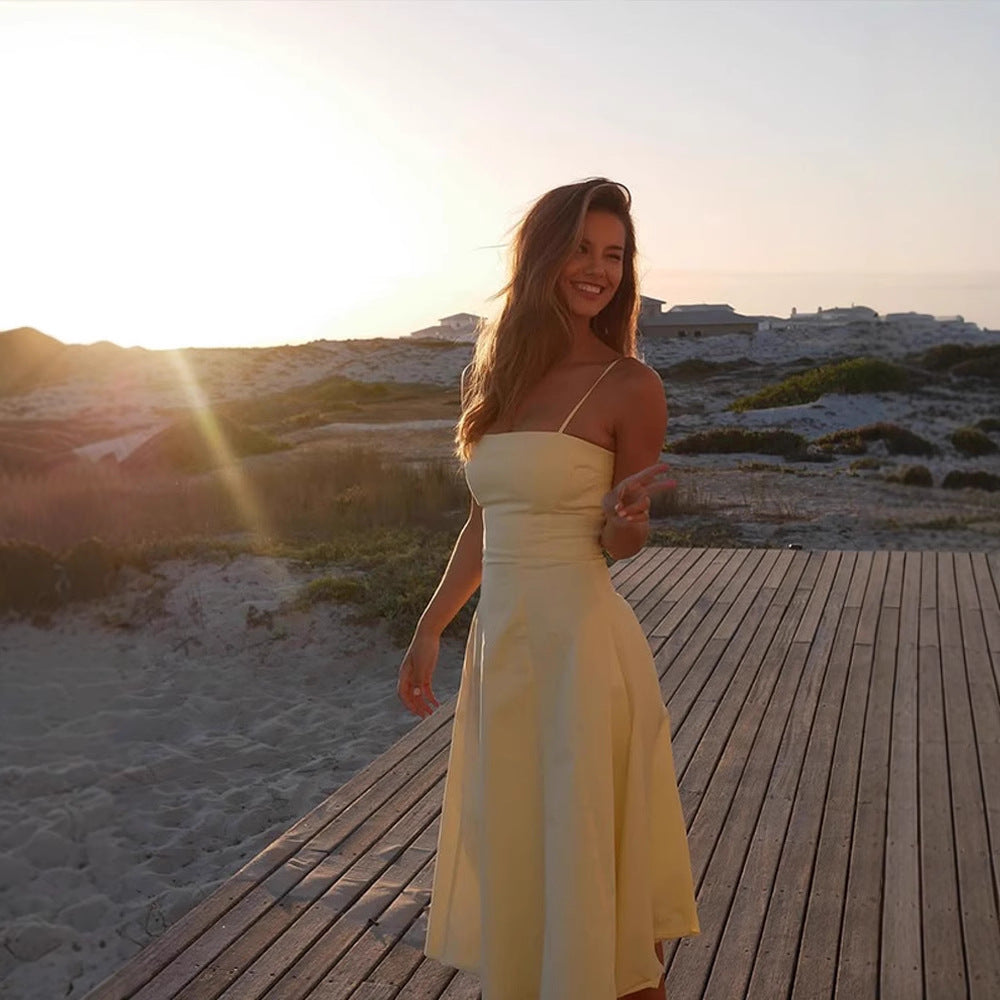 Dame Maxikjole med elegant, off-shoulder design og afslappet snit Stilla