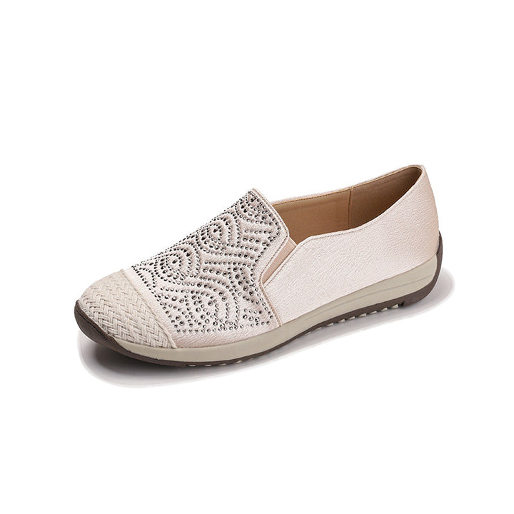 Dame Slip-On sko med funklende strass-applikationer og polstret indersål Stilla