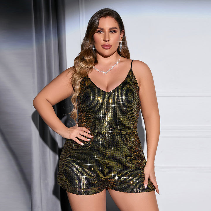 Damer funktionel jumpsuit med glitrende pailletter og justerbare stropper Stilla