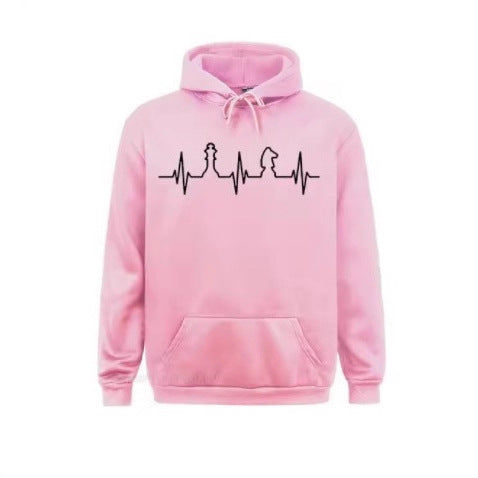 Kvinders Hoodie med Kreativt Skakmotiv Skovae