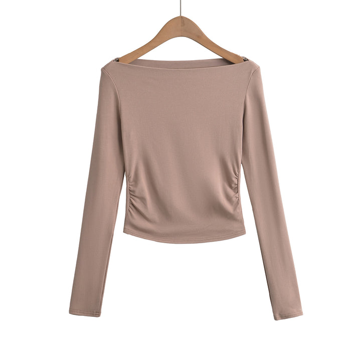 Dame elegant langærmet shirt med flæse detaljer Stilla