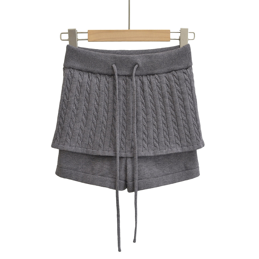 Dame Sporty Shorts med dobbeltlagd strikkedesign og elastisk talje Stilla