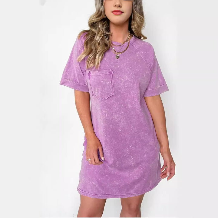 Damer Fritid Pocket T-Shirt Kjole Stilla