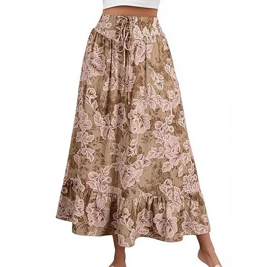 Dame jumpsuit med blomstertryk og elastisk talje