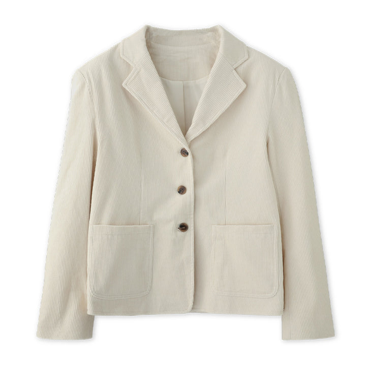 Dame bomuldsblazer med elegant tekstur og klassisk snit Stilla