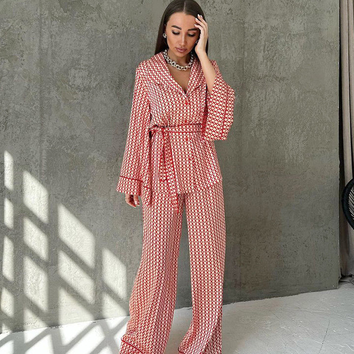 Dame elegant Jumpsuit med løse ærmer og taljebælte Stilla