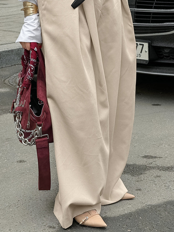 Dame Bredbenet Stofbuks med elegant Taljeudformning og højtsiddende Snit Stilla