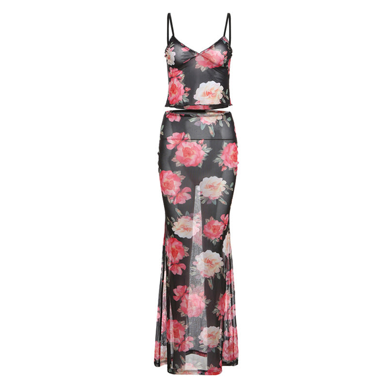 Dame Langærmet sommertop med blomstret oversized design Skovae