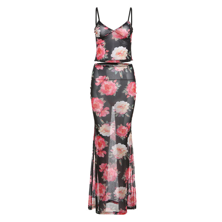 Dame Langærmet sommertop med blomstret oversized design Skovae