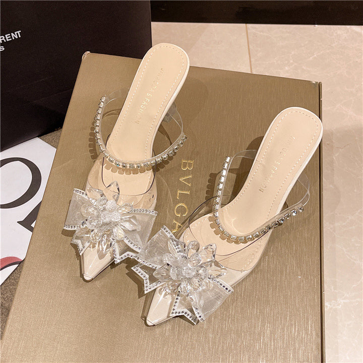 Dame Glamourøse Pump-sandaler med funklende udsmykninger og transparent design Stilla