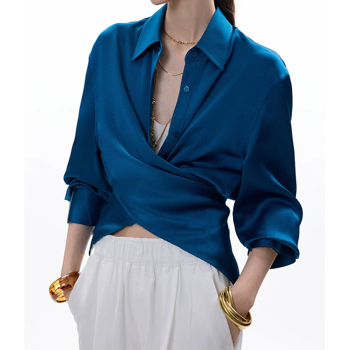 Dame indpakning bluse med elegant krave og moderne snit Stilla
