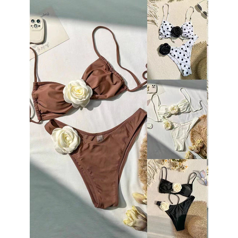 Dame Elegant Bikini med floral dekoration Skovae