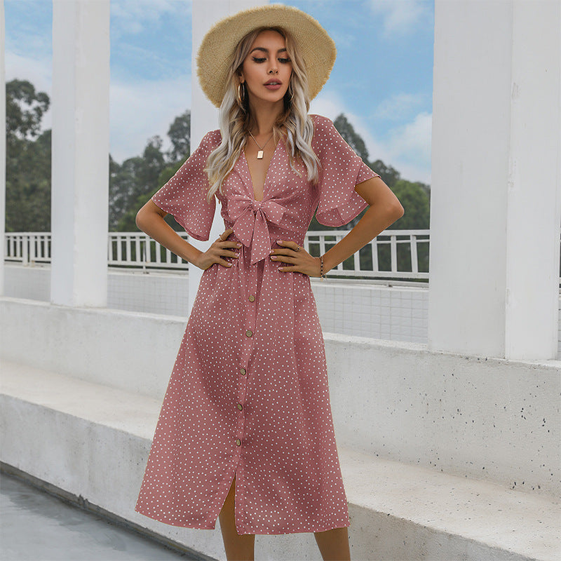 Dame Button-Up Midi-Kjole med Knapdetaljer Stilla