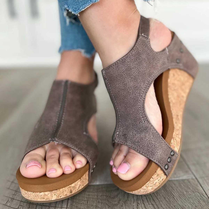 Dame Komfortable kile-sandaler med åben tåområde og ergonomisk fodseng Stilla