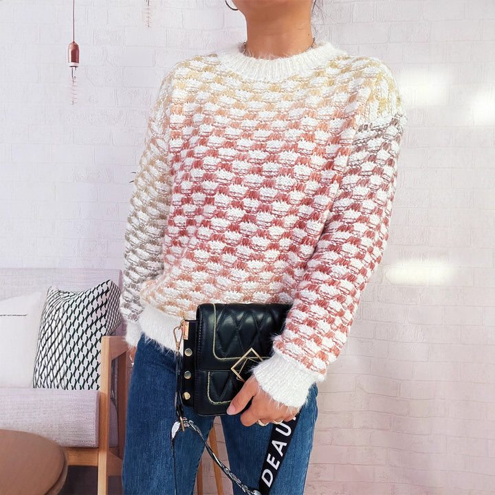 Kvindernes hyggelige strikkede sweater med tekstureret mønster Stilla