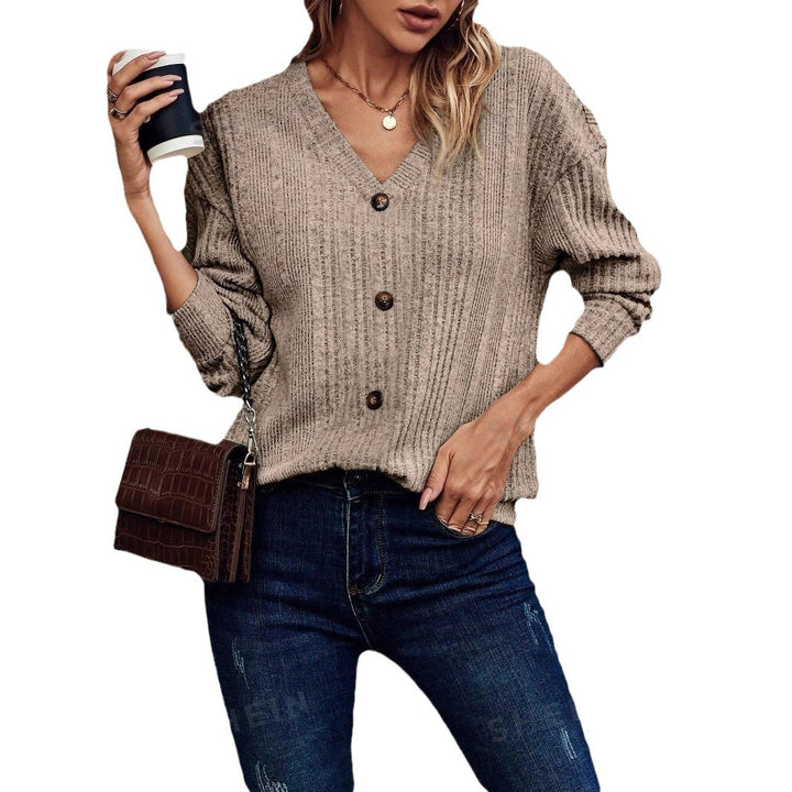 Dame afslappet cardigan med knapper Stilla