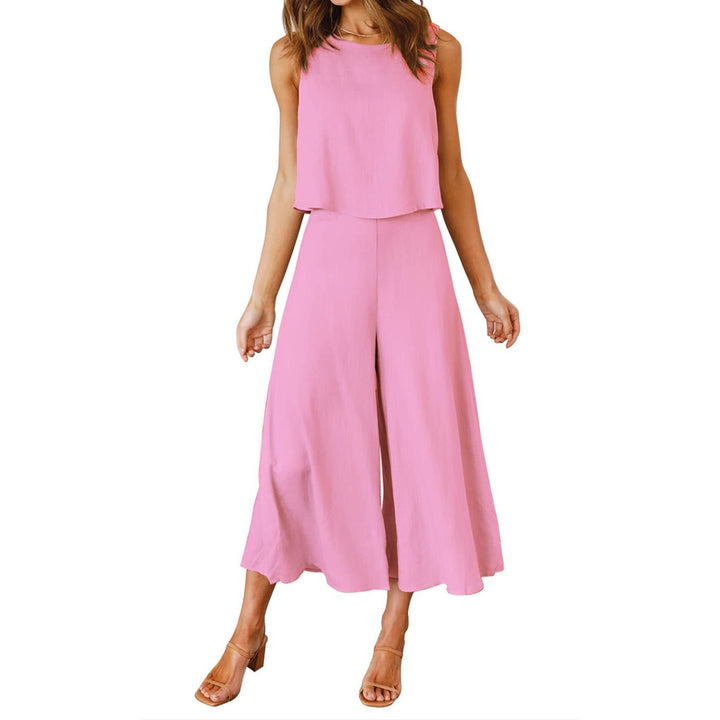 Dame behagelig jumpsuit med vid ben og off-shoulder design Skovae
