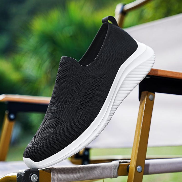 Herrer Lette Slip-On Sport Sneakers med Åndbart Strikkedesign Stilla