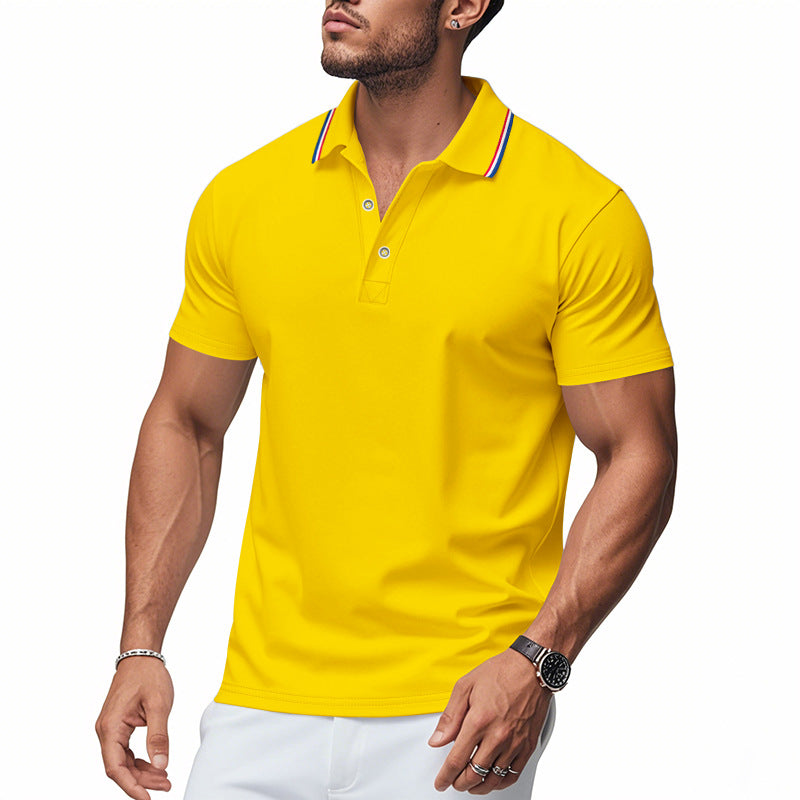 Herre Poloshirt med kontrasterende striber og moderne krave Stilla