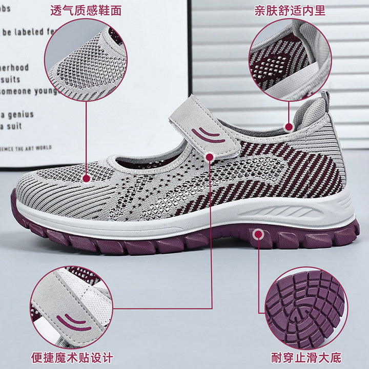 Dame Sporty Velcro Sneakers med åndbart overmateriale Stilla