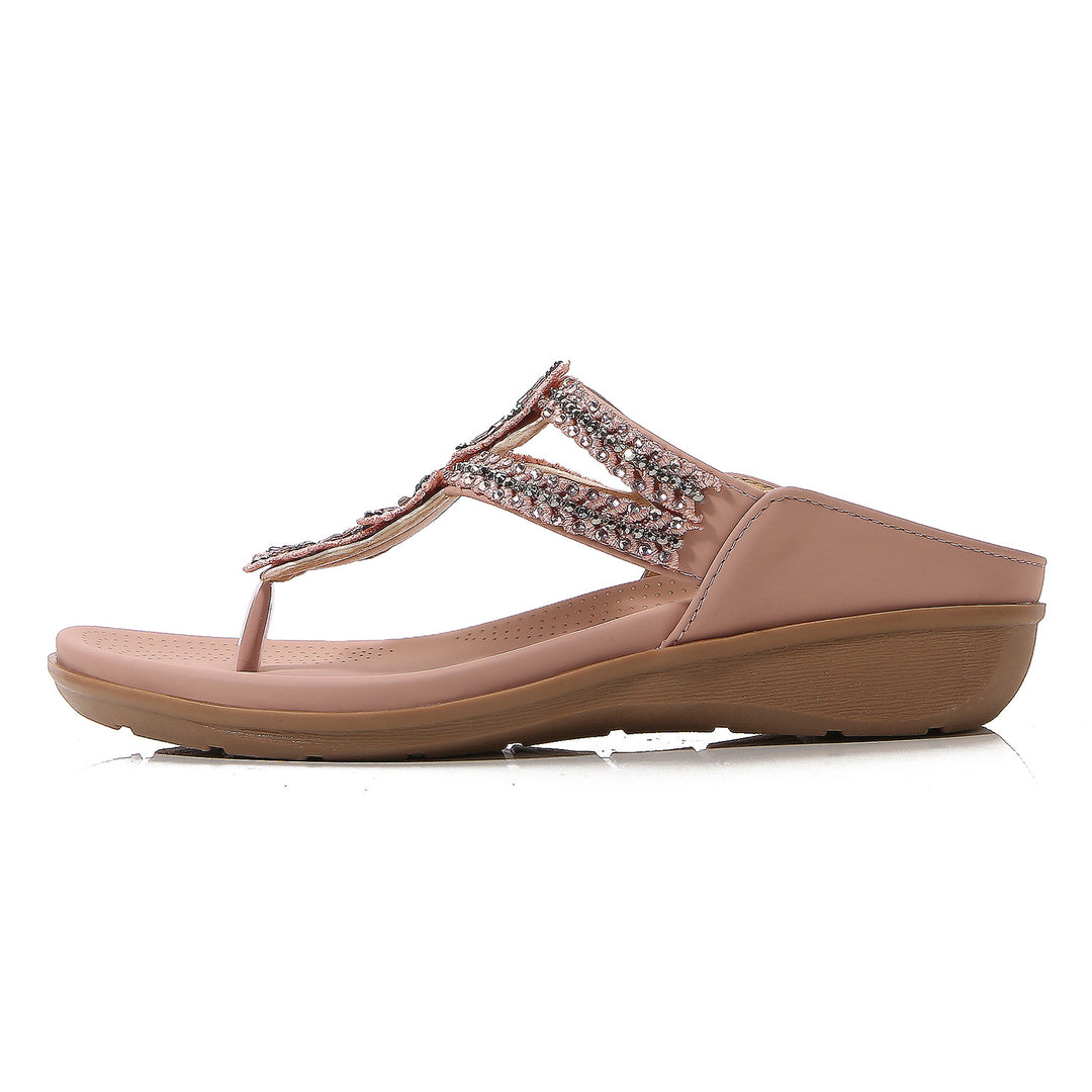Dame Glamourøse Tåsplit Sandaler med mode Smykke detalje og behagelig Sål Stilla