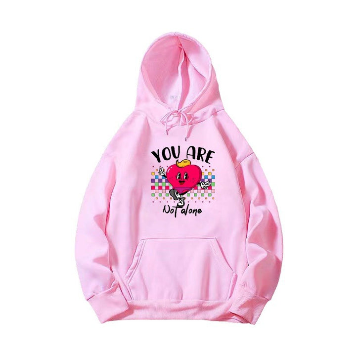 Kvinders hoodie med sjovt hjerte design Skovae