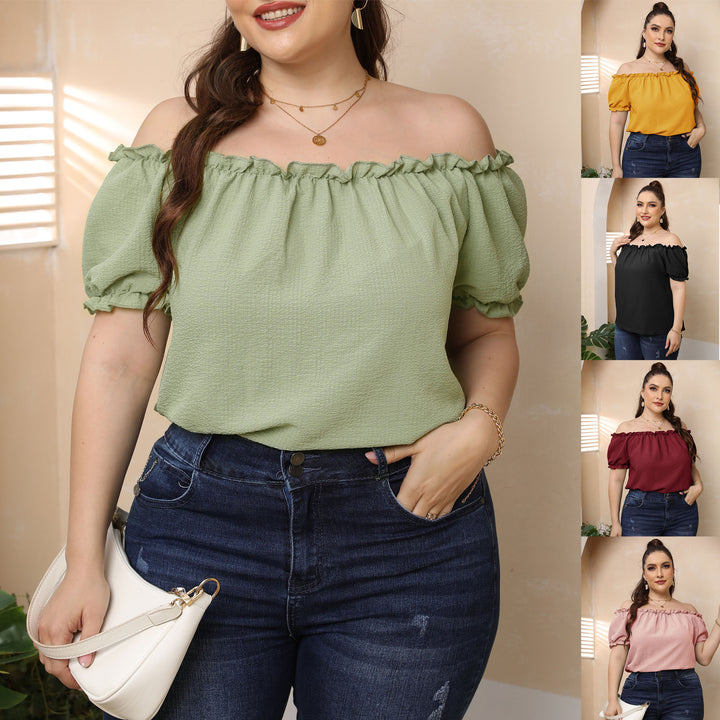 Dame Off-Shoulder Top med Volant