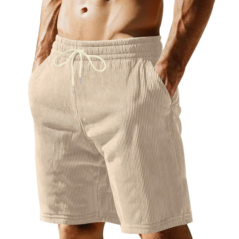 Herren knælange Bermudashorts med elastisk kant, snortræk og sidelommer Skovae