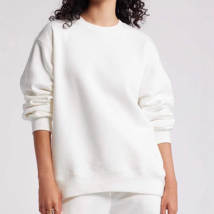 Dame afslappet sweatshirt med klassisk rund halsudskæring Stilla