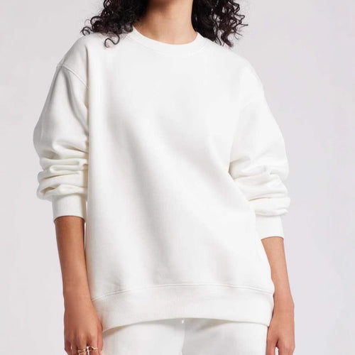 Dame afslappet sweatshirt med klassisk rund halsudskæring Stilla