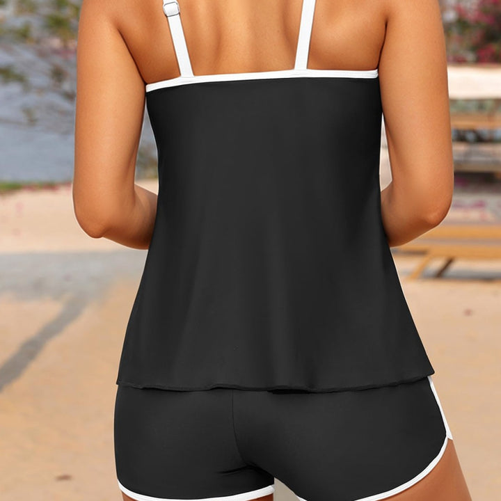 Dame Sporty Tankini-sæt med bløde stropper og trendy shorts Skovae