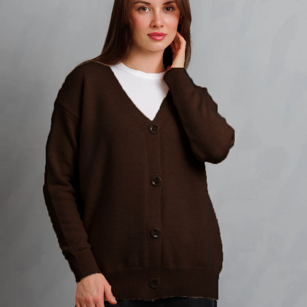 Dame hyggelig cardigan med knapdesign Stilla