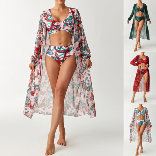 Dame Transparent strandkjole med blomsterprint Skovae