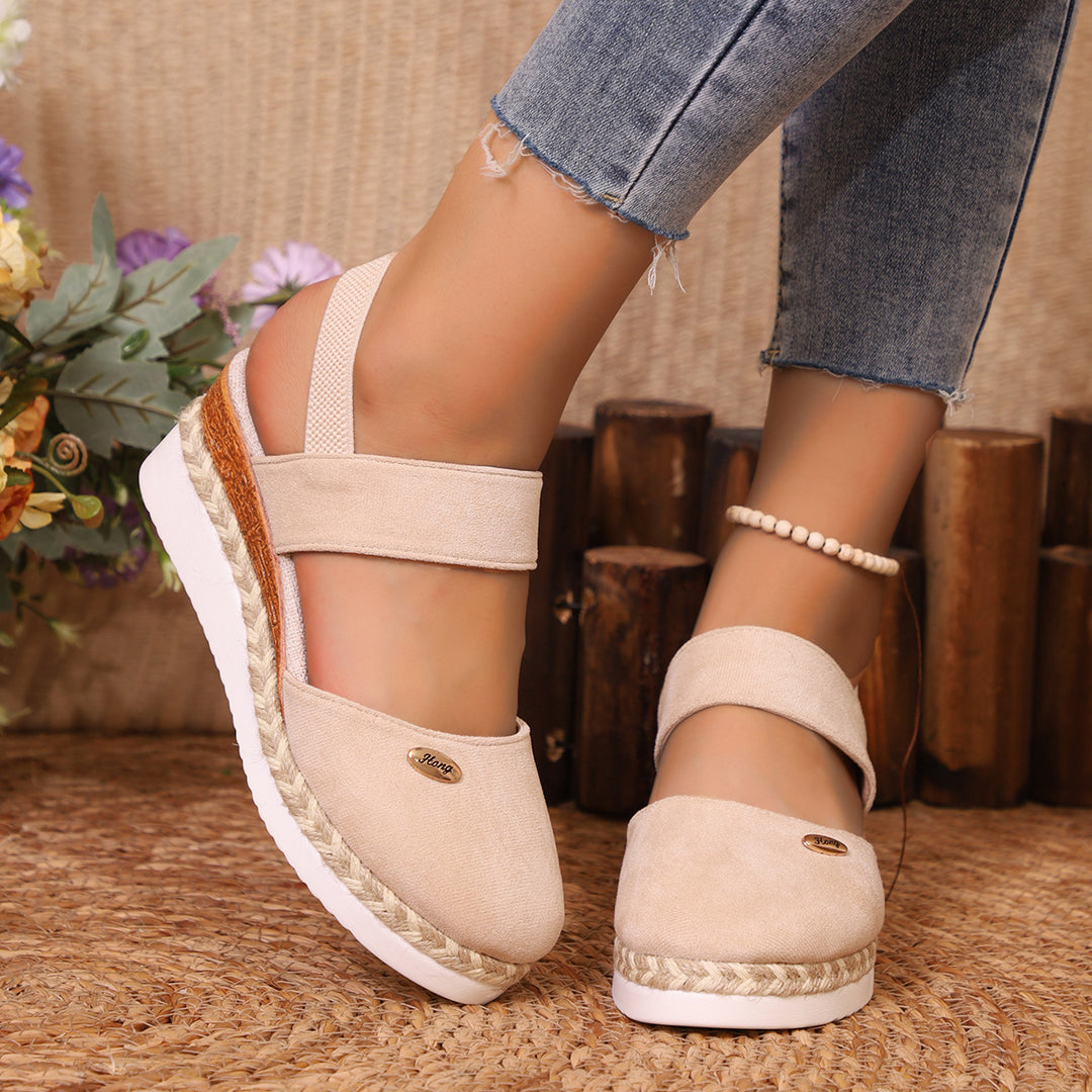 Dame espadriller med elastiske remme og jute accenter Stilla