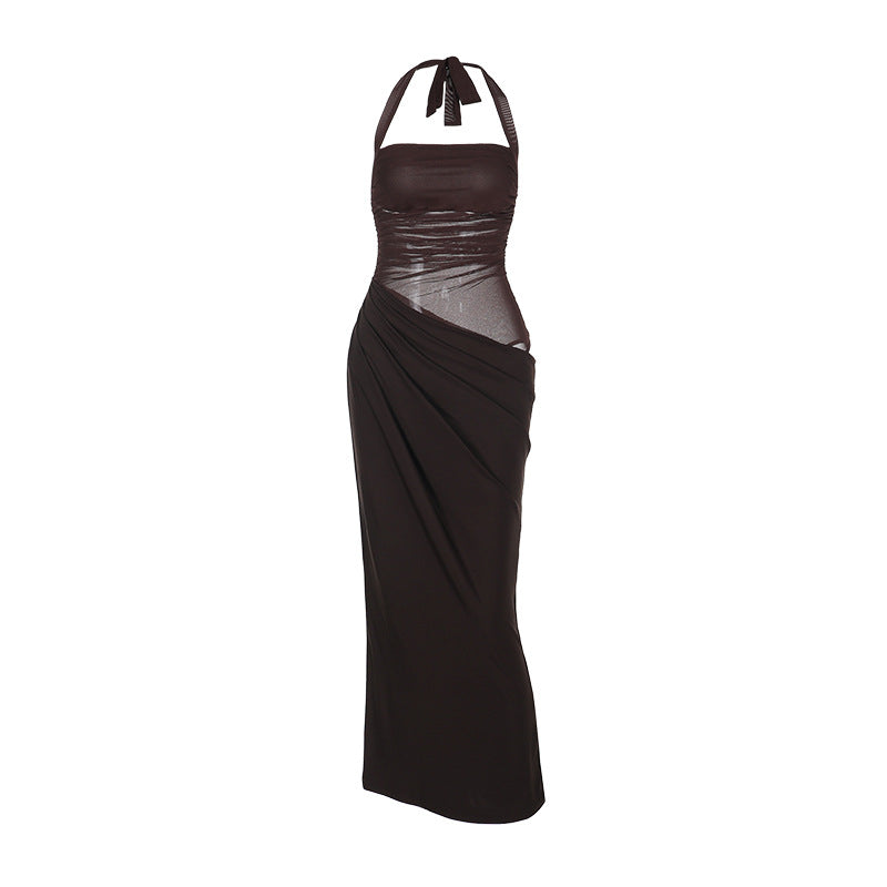 Dame elegant wrap kjole med off-shoulder design og flydende stof Skovae