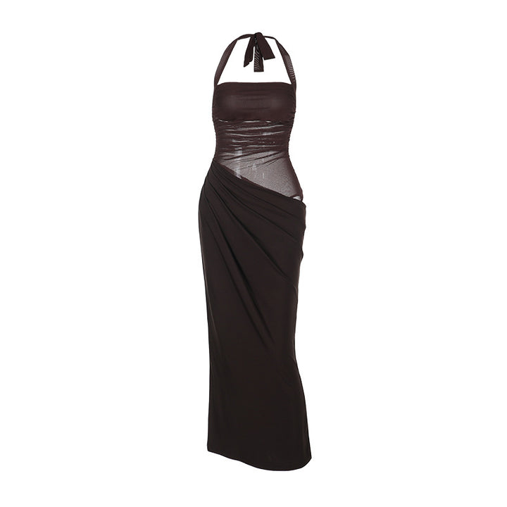 Dame elegant wrap kjole med off-shoulder design og flydende stof Skovae