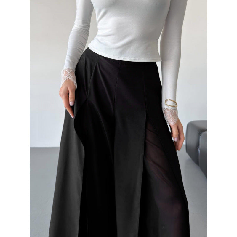Dame Elegant lang Bukser med sidelange Slids og flydende Snit Skovae