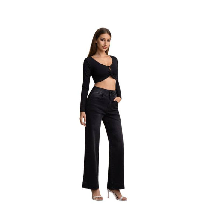 Dame brede High-Waist Jeans med klassisk snit og moderne touch Skovae