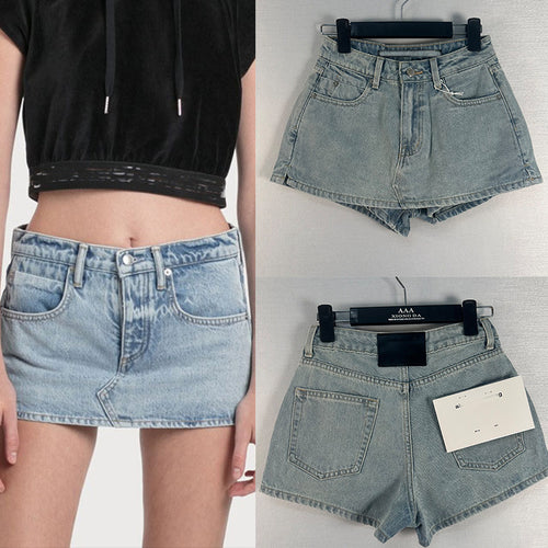 Dame Vintage Jeansshorts med høj talje og sidelommer Stilla