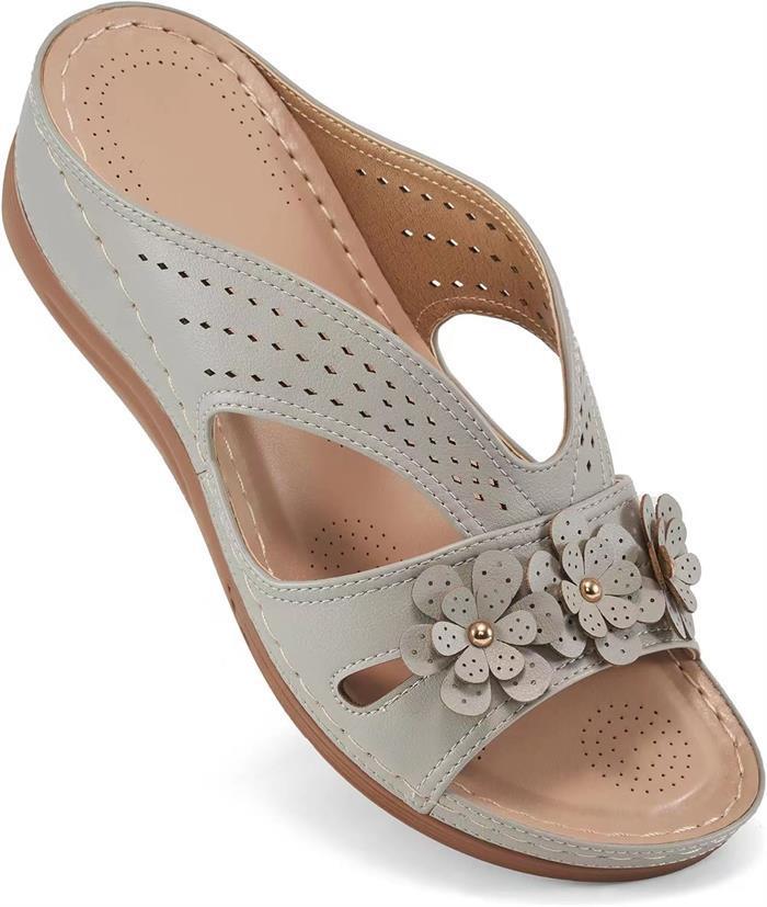 Dame Sandaler med elegante blomsterapplikationer og åndbart design Stilla