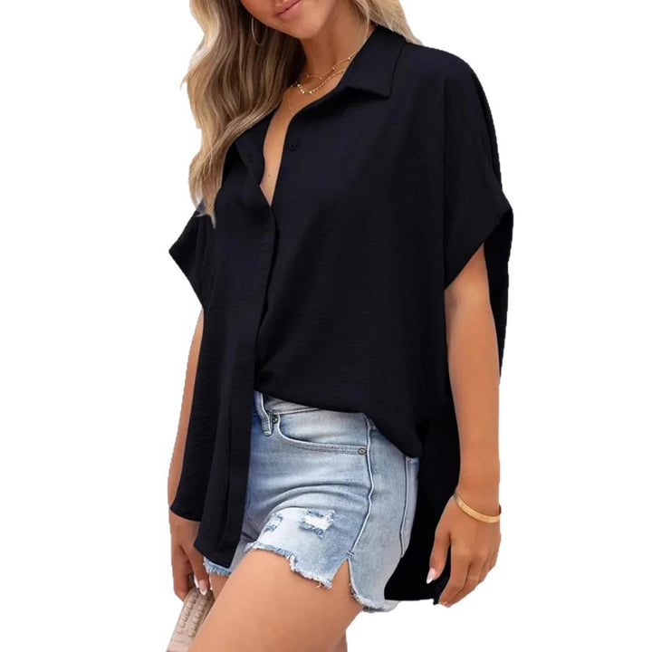 Dame afslappet oversized-bluse lavet af let bomuldsblanding Stilla