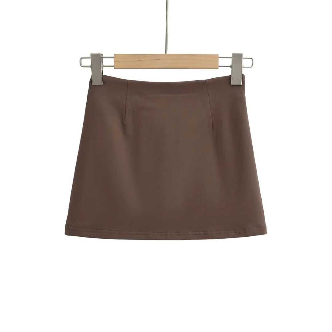 Dame A-linje mini skirt lavet af let og åndbart stof med elastisk talje Stilla