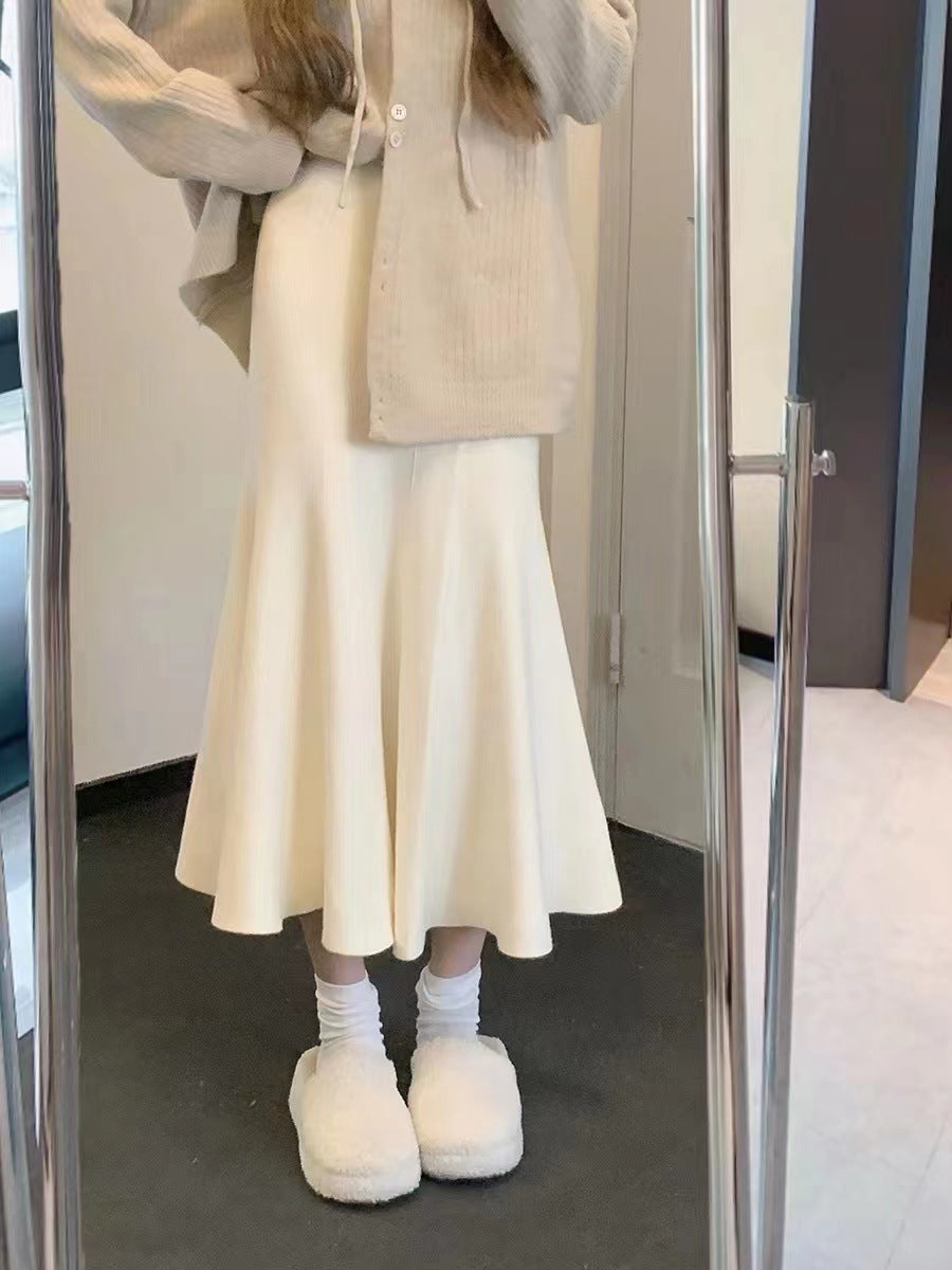 Dame Elegant Cardigan Sæt med Kontrast Detaljer og Knap Lukning Stilla
