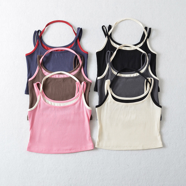 Damer sporty cropped top med raffinerede stropdesigns og elastisk stof Stilla