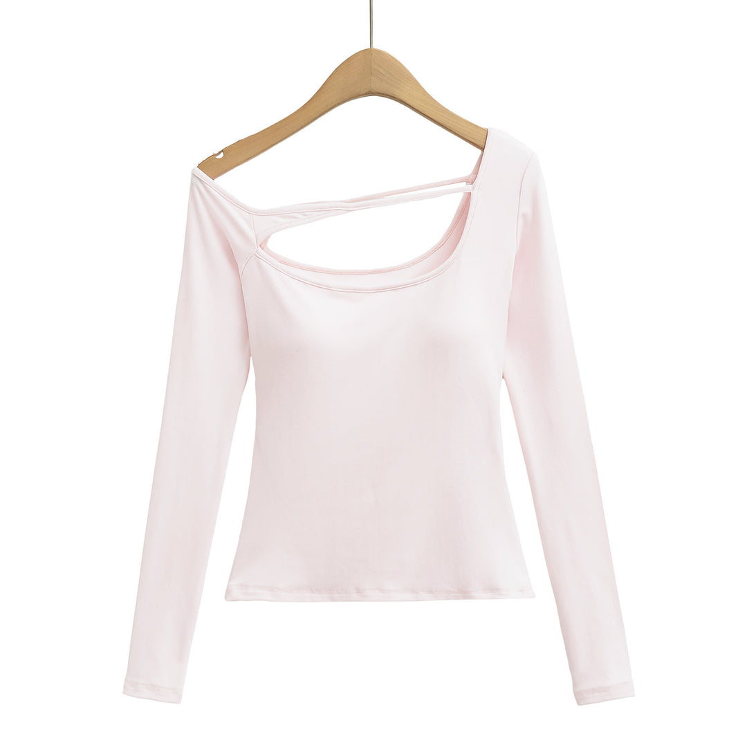Dame langærmet top med innovativt cut-out-design og figursyet pasform Stilla