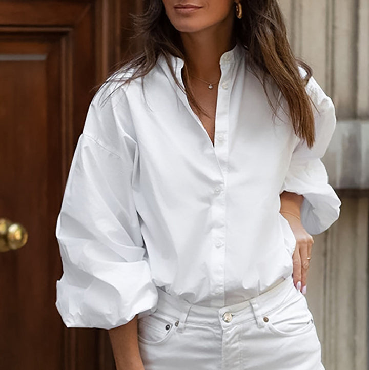 Dame Oversized Bluse med voluminøse ærmer og moderne design Stilla